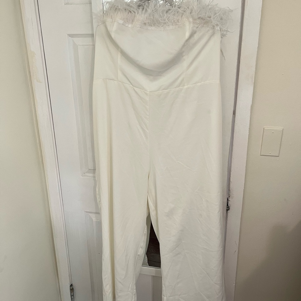 CHIC SOUL What A Charmer Jumpsuit with Feather Detail